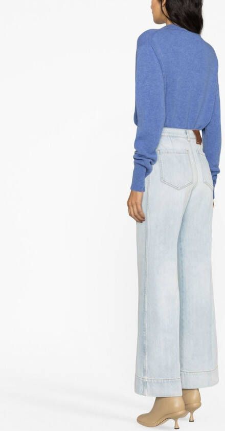 Victoria Beckham Jeans met wijde pijpen Blauw