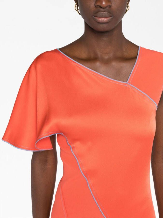 Victoria Beckham Asymmetrische mini-jurk Oranje