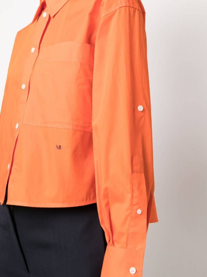 Victoria Beckham Cropped blouse Oranje