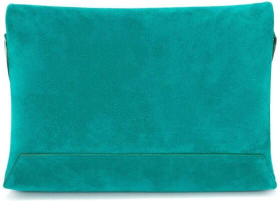 Victoria Beckham Chain Pouch suède schoudertas Groen