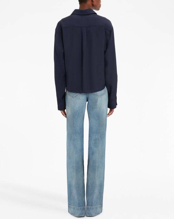 Victoria Beckham Cropped blouse Blauw