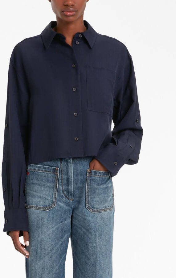 Victoria Beckham Cropped blouse Blauw