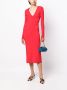 Victoria Beckham Midi-jurk met diepe V-hals Rood - Thumbnail 2
