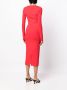 Victoria Beckham Midi-jurk met diepe V-hals Rood - Thumbnail 4
