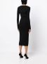 Victoria Beckham Midi-jurk met diepe V-hals Zwart - Thumbnail 4