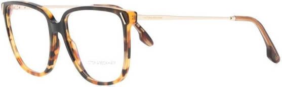 Victoria Beckham Eyewear Bril met schildpadschild design Bruin