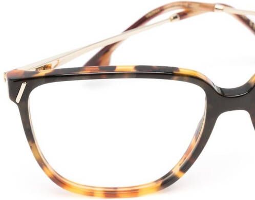 Victoria Beckham Eyewear Bril met schildpadschild design Bruin