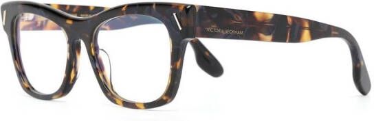 Victoria Beckham Eyewear Bril met schildpadschild design Bruin