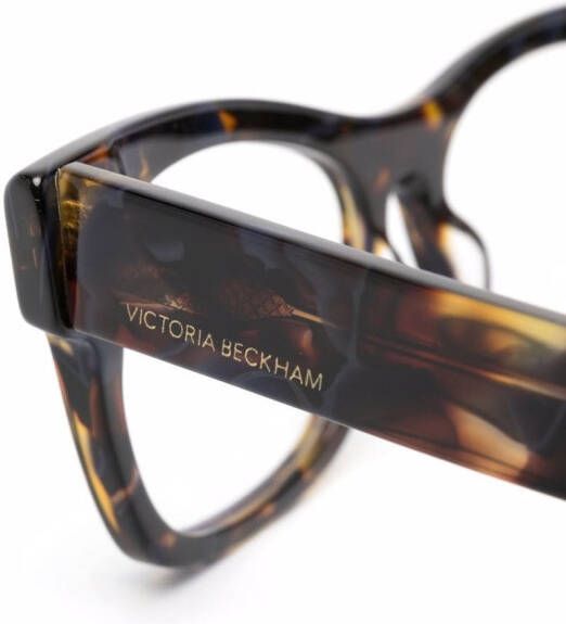 Victoria Beckham Eyewear Bril met schildpadschild design Bruin