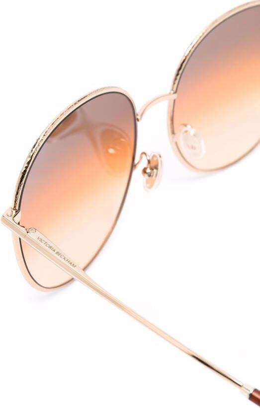 Victoria Beckham Eyewear Zonnebril met rond montuur Goud