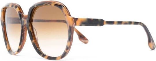 Victoria Beckham Eyewear Zonnebril met schildpadschild design Bruin