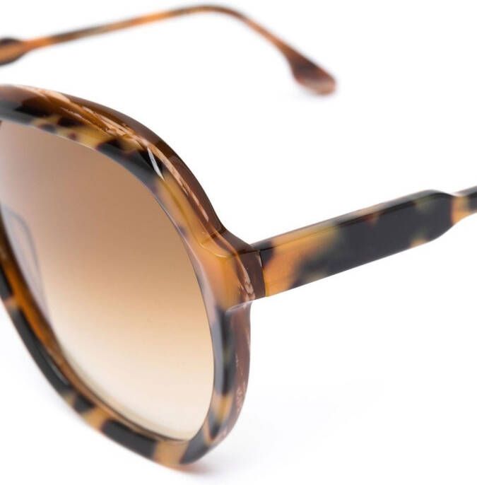 Victoria Beckham Eyewear Zonnebril met schildpadschild design Bruin