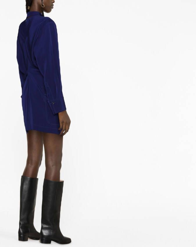 Victoria Beckham Mini-jurk met klepzak Blauw