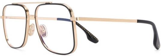 Victoria Beckham Grooved bril met vierkant montuur Goud