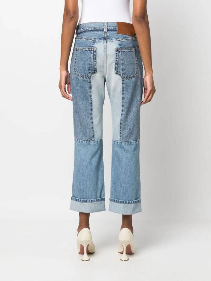 Victoria Beckham Jeans met patchwork Blauw