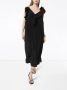 Victoria Beckham Midi jurk met ruche afwerking dames zijde 6 Zwart - Thumbnail 3