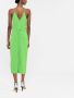 Victoria Beckham Midi-jurk met V-hals Groen - Thumbnail 4