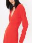 Victoria Beckham Midi-jurk met V-hals Rood - Thumbnail 4