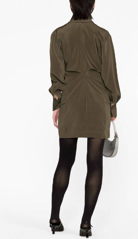 Victoria Beckham Mini-jurk met klepzak Groen