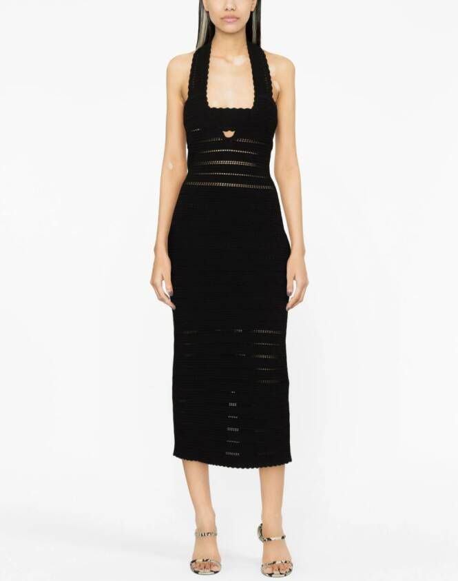 Victoria Beckham Opengebreide midi-jurk Zwart