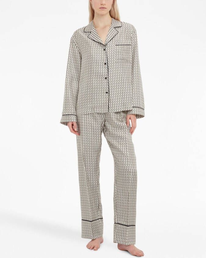 Victoria Beckham Pyjama met monogram Zwart