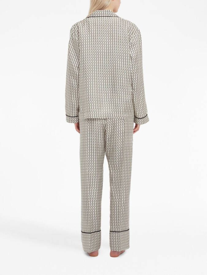 Victoria Beckham Pyjama met monogram Zwart