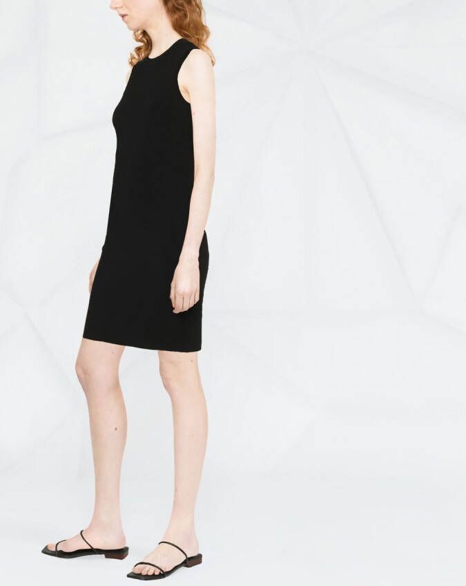 Victoria Beckham Ribgebreide mini-jurk Zwart