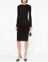 Victoria Beckham Midi-jurk met ruches Zwart - Thumbnail 2