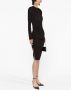 Victoria Beckham Midi-jurk met ruches Zwart - Thumbnail 3