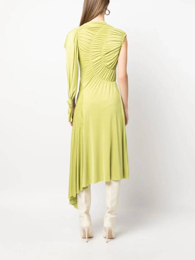 Victoria Beckham Midi-jurk met ruches Groen