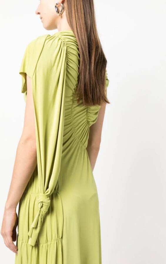 Victoria Beckham Midi-jurk met ruches Groen