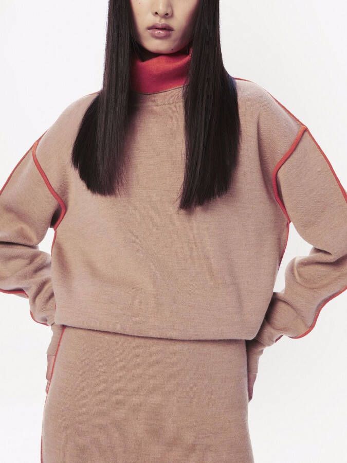Victoria Beckham Sweaterjurk met contrasterende afwerking Bruin