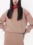 Victoria Beckham Sweaterjurk met contrasterende afwerking Bruin - Thumbnail 4