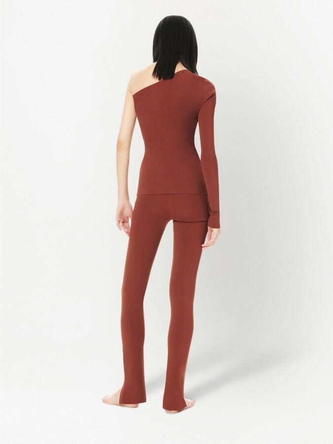 Victoria Beckham Geribbelde top Bruin