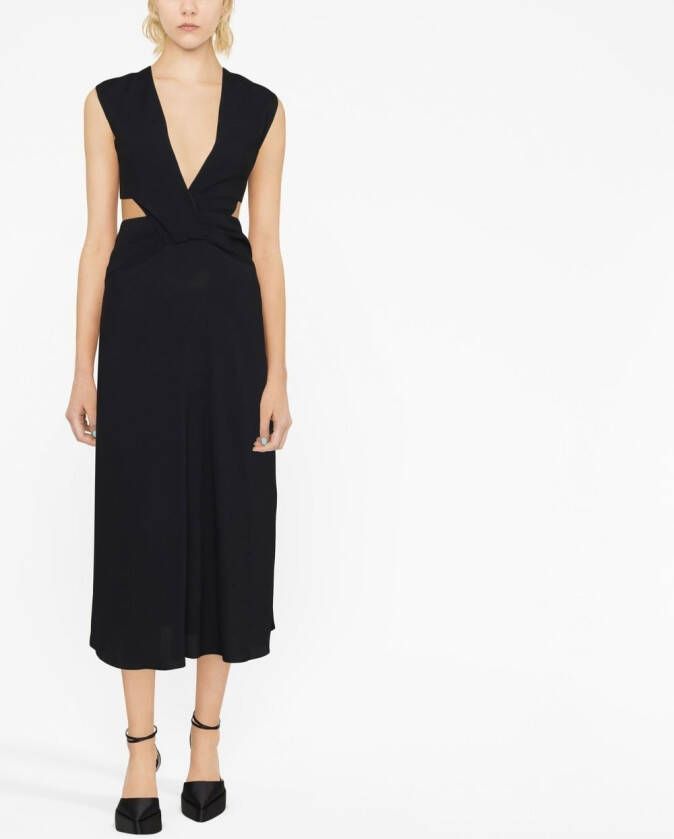 Victoria Beckham Midi-jurk met uitgesneden detail Zwart