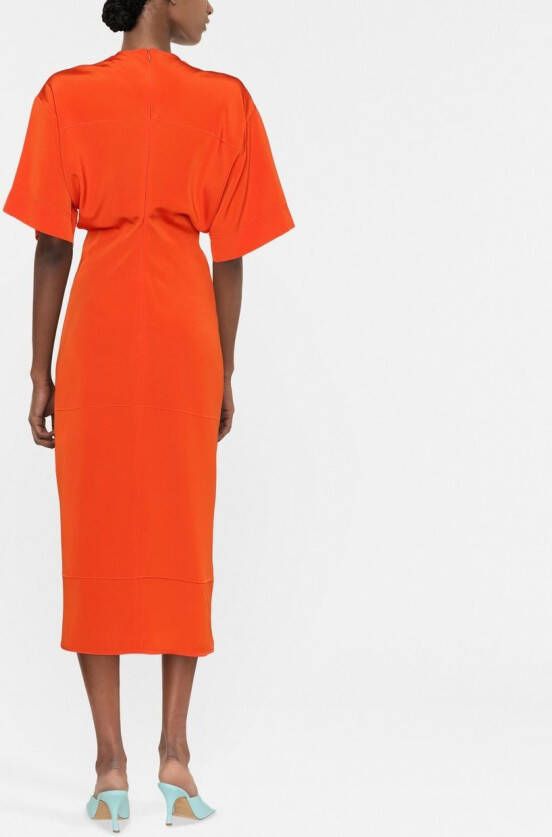 Victoria Beckham Uitgesneden midi-jurk Oranje