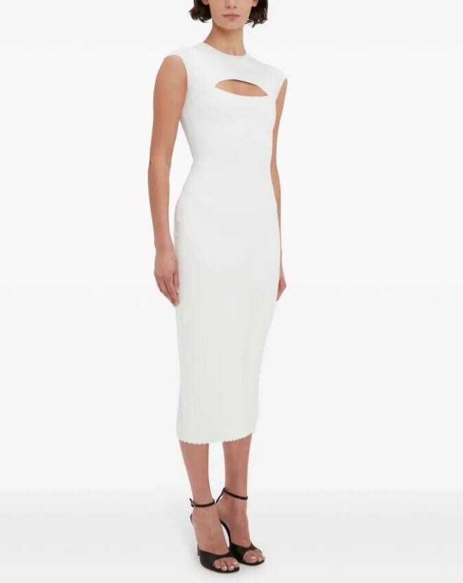 Victoria Beckham Uitgesneden midi-jurk Wit