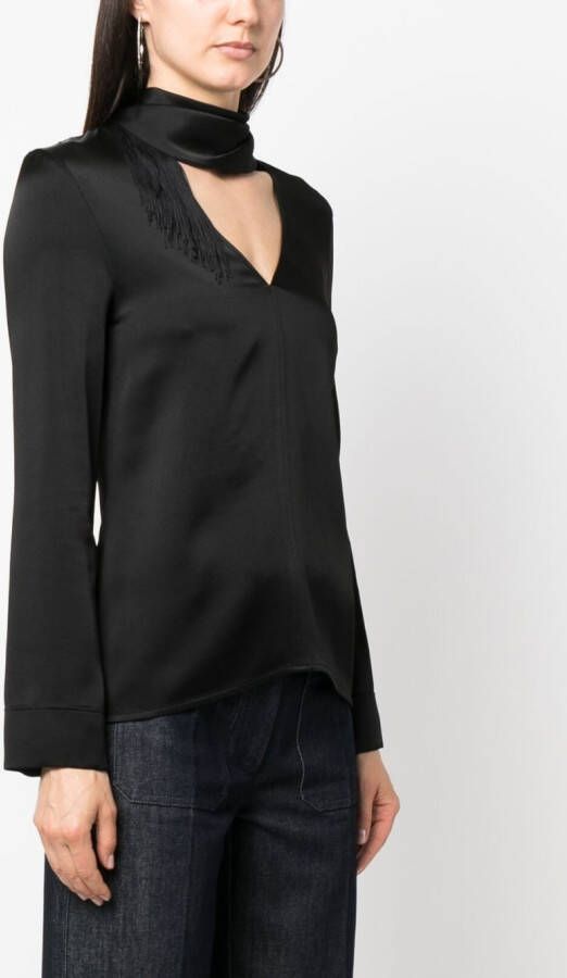 Victoria Beckham Satijnen blouse Zwart