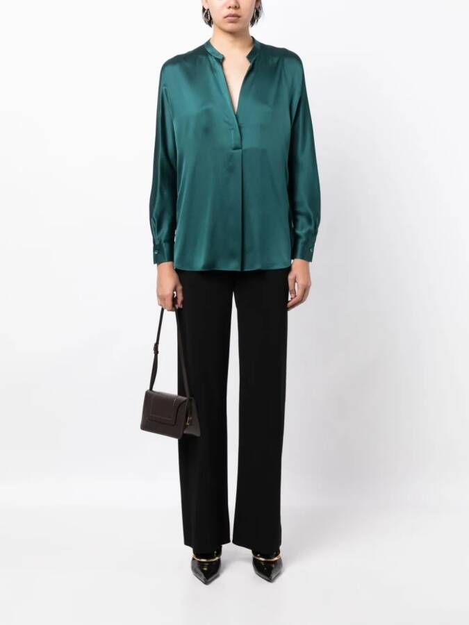 Vince High waist broek met wijde pijpen Zwart