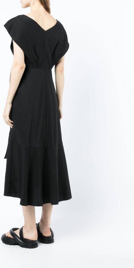 Vince Midi-jurk met V-hals Zwart
