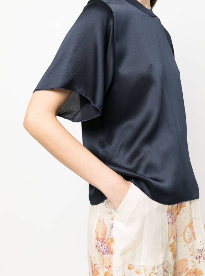 Vince Zijden T-shirt Blauw