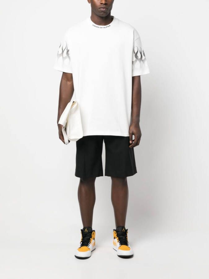 Vision Of Super T-shirt met vlammenprint Wit