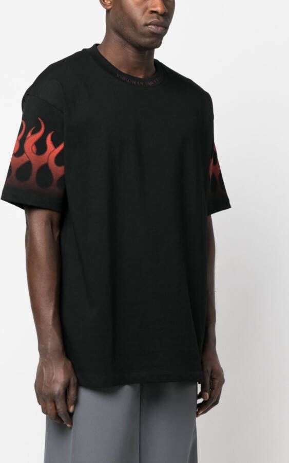 Vision Of Super T-shirt met vlammenprint Zwart