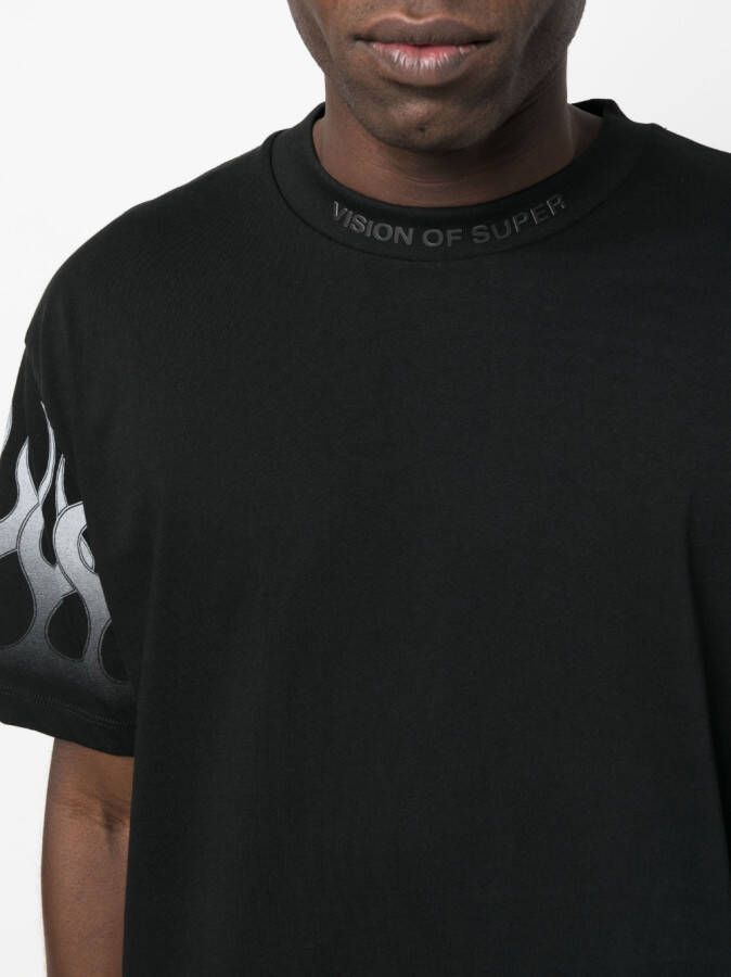 Vision Of Super T-shirt met vlammenprint Zwart