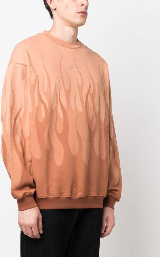 Vision Of Super Sweater met vlammenprint Bruin