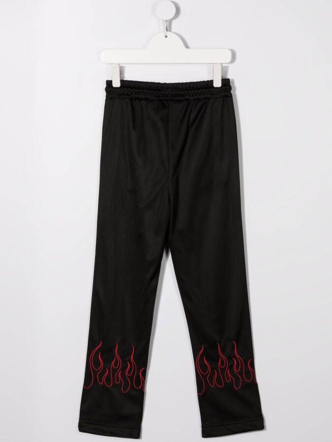 Vision Of Super Kids Joggingbroek met vlammenprint afwerking Zwart