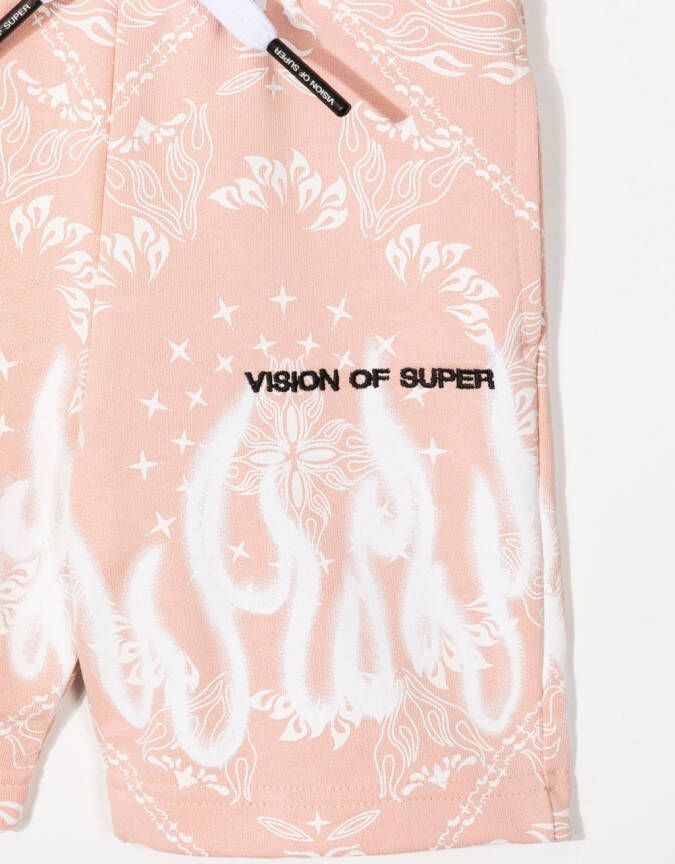Vision Of Super Kids Shorts met bandanaprint Roze