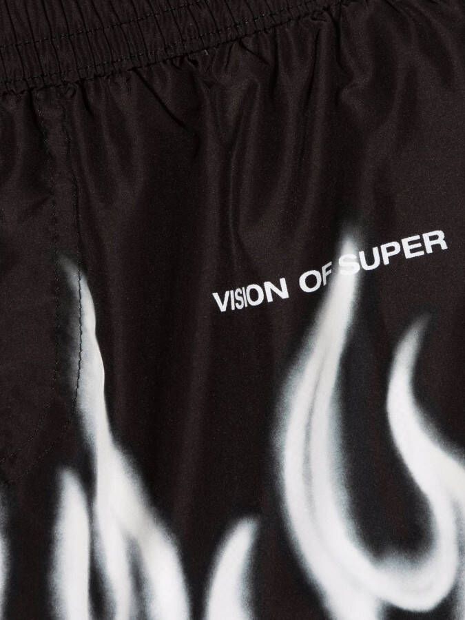 Vision Of Super Kids Shorts met vlammenprint Zwart