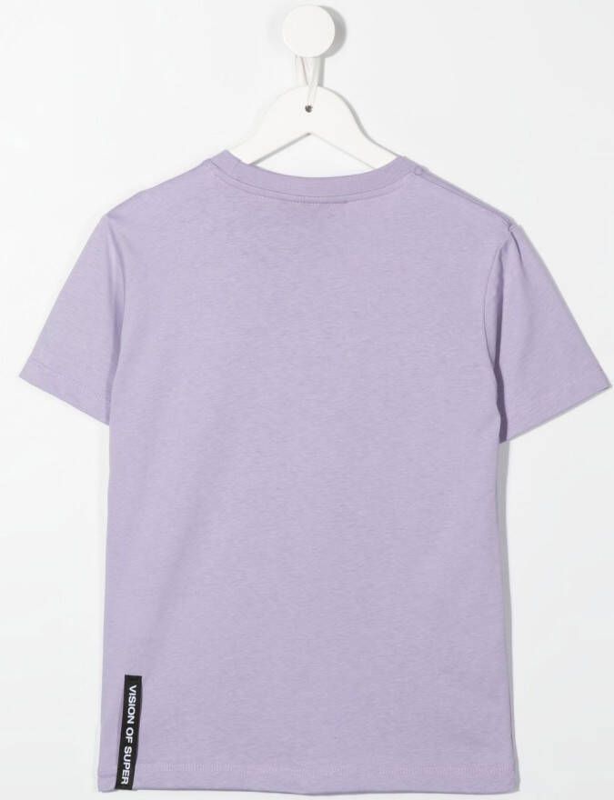 Vision Of Super Kids T-shirt met geborduurd logo Paars