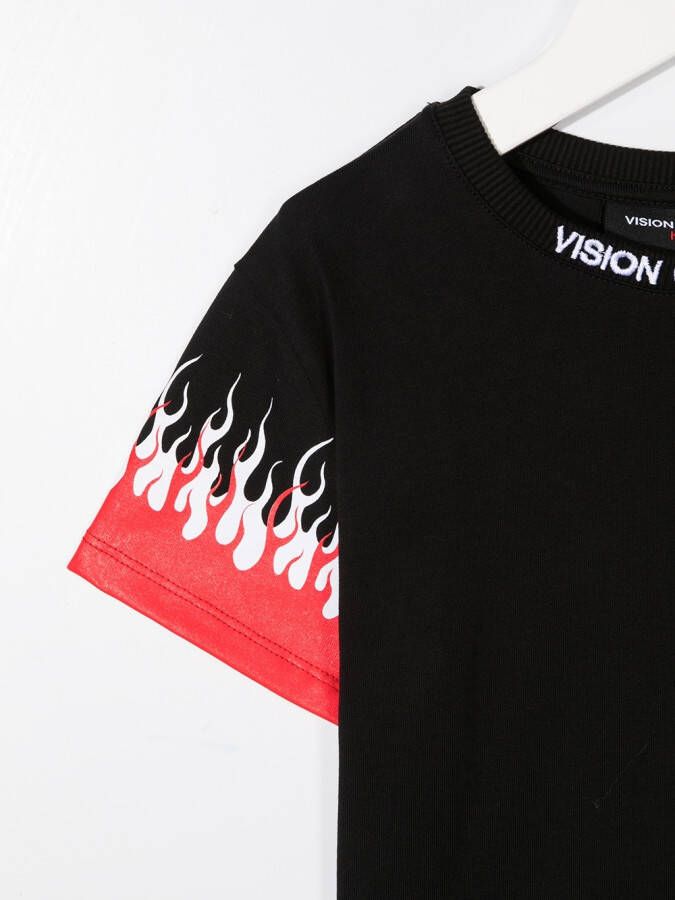 Vision Of Super Kids T-shirt met vlammenprint Zwart